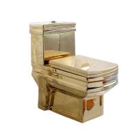 Gold Toilet KD-10GPB Square Toilet Seat One-piece Water Closet Ceramic Luxury Sanitary Ware