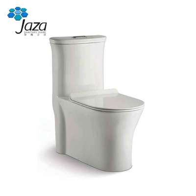 A-S1872 Ceramic white color one piece ceramic easy cleaning surface toilet set siphonic wc hotel toilet