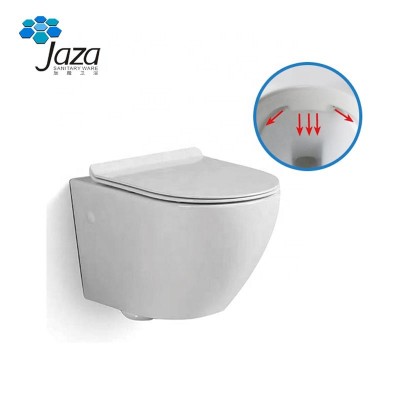 D-P3666 New style european P-TRAP round wall mounted toilet, rimless wall hung toilet